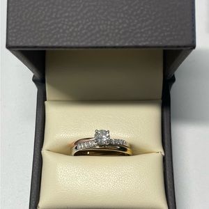 Custom made tri-gold engagement ring.